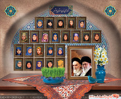 طرح تقویم سال ۱۴۰۰  با تصاویر شهدای زن استان بوشهر منتشر شد